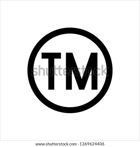 TM Trademark Symbol Icon, Tm Symbol, Unregistered Trademark Symbol Icon Vector Art Illustration