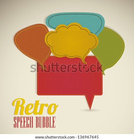 Illustration of text balloons,  retro style and color, vector illustration