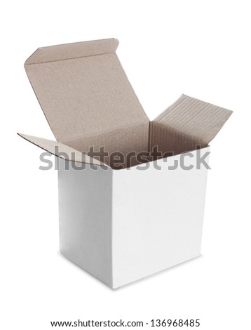 white empty box isolated on white background