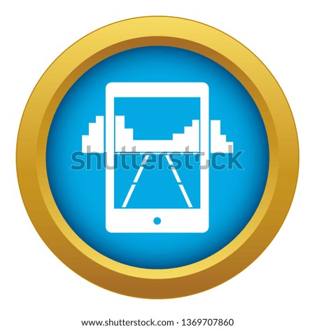 Mobile gaming icon blue vector isolated on white background for any design