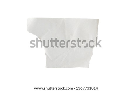 Blank white paper sticker label isolated on white background with clipping path