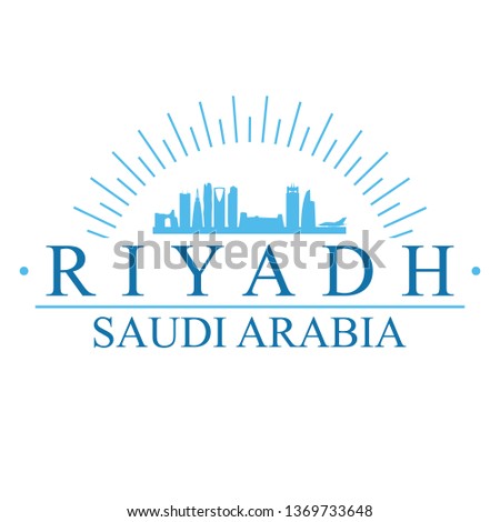 Riyadh Saudi Arabia. Banner Design. City Skyline. Silhouette Vector. Famous Monuments.