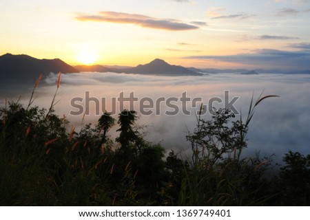 sunrise at chiangkhan in loei province northeast in thailand