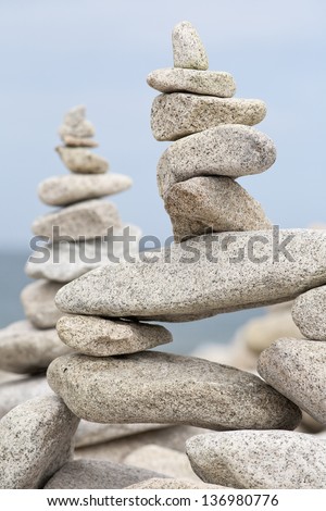 Stone composition at the beach. Photo was shot on the Ile-Grande close to Pleumeur Bodou in the Brittany, France. Site is ideal for nautical activities
