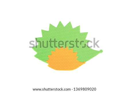 Image of colored Hedgehog, toy on the white background