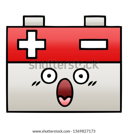gradient shaded cartoon of a car battery