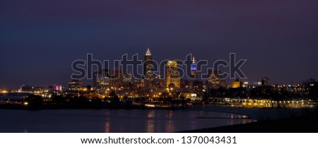 Cleveland Ohio Skyline Blue Hour