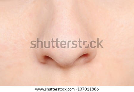 macro shot of human nose Royalty-Free Stock Photo #137011886
