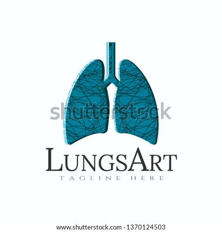 lungs logo with line art design. lung sign or symbol. health of human organs. healthy care and medical icon / emblem. lungs vector. lungs logo. lungs icons. background. vector illustration element