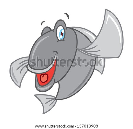 cartoon fish isolated on white background