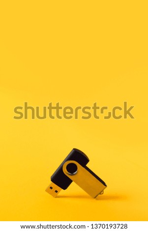 usb flash on a yellow background