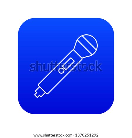 Microphone icon blue vector isolated on white background