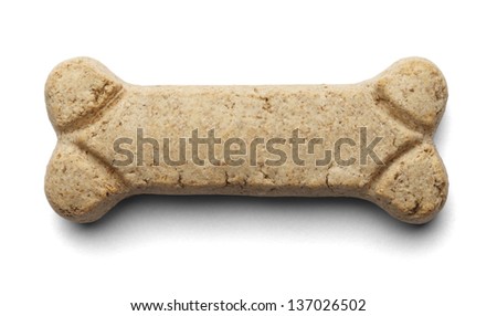Blank Dog Biscuit with Copy Space Isolated on White Background. Royalty-Free Stock Photo #137026502