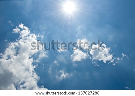 blue sky and sunshine  with cloudy