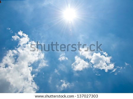blue sky and sunshine  with cloudy
