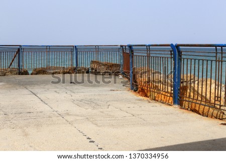 fence on the shores of the Mediterranean