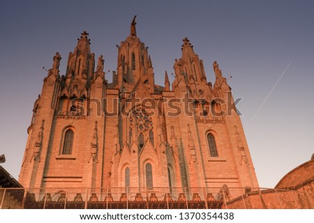 Barcelona. Tibidabo. Sacred heart temple. Spain