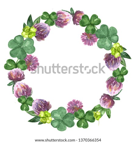 Watercolor Clover Wreath