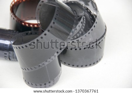 black photo film isolated on white background - Image 