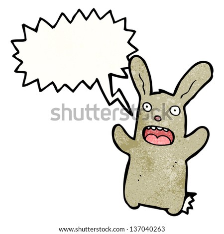 cartoon frightened rabbit