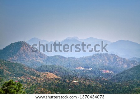 Spring mountain landscape of Outer Himalayas, Himachal Pradesh, India