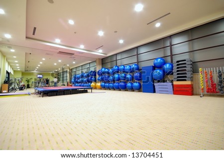 fitness club with wide angle lens
