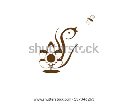 Silhouette of Bird - Abstract
