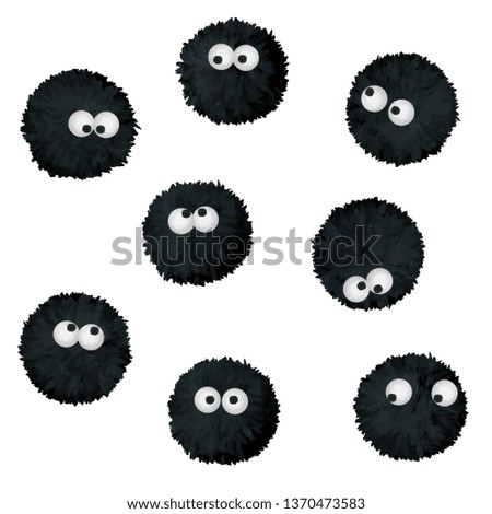 Cute baby spiders set, clip art, stickers, illustration kit for kids and adults isolated on white