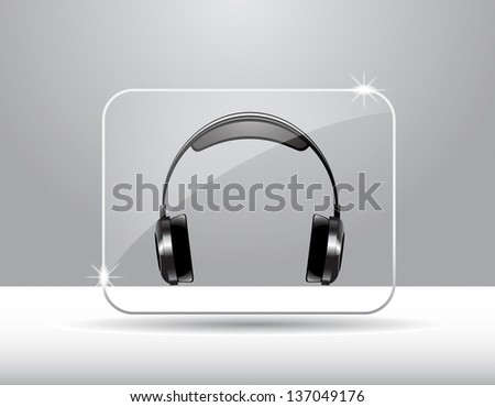 Vector illustration of headphones isolated on a white background