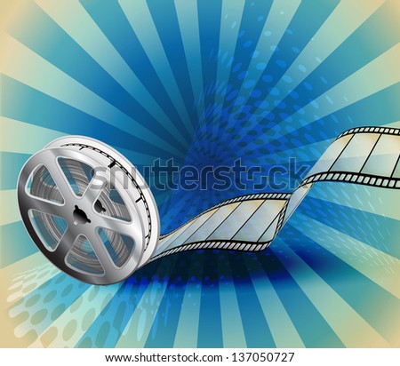 Curved photographic film. Vector