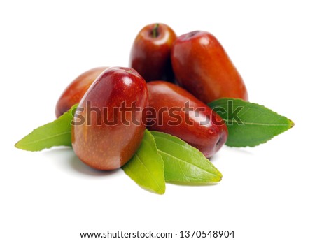 jujube or chinese date on white background Royalty-Free Stock Photo #1370548904