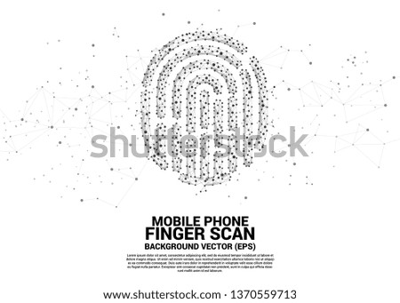 vector thumbprint icon from dot connect line polygon. background concept for finger scan technology and privacy access.