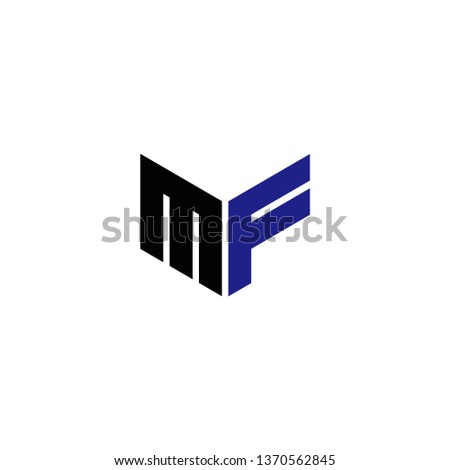 MF Logo Letter Initial With Black and Dark Purple Colors