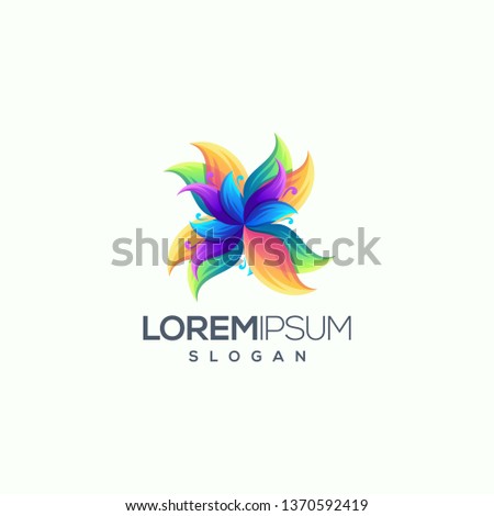 abstract flower logo design vector illustration ready to use