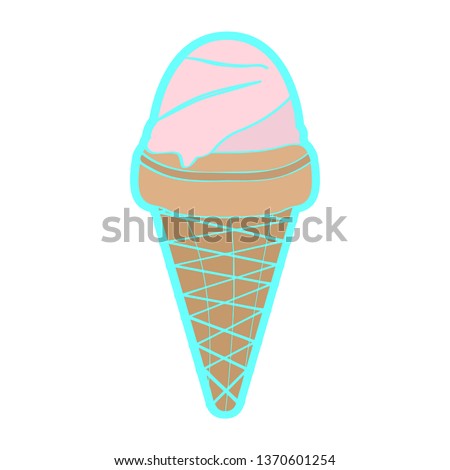 Isolated ice cream cone. Vector illustration design