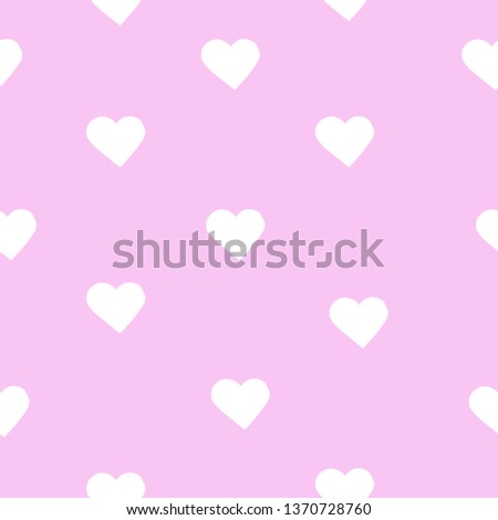A simple pattern of hearts. Pink background,white hearts. The print is well suited for banner, postcard,packaging and textiles.