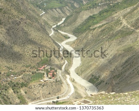 Valley in Lahaul Spiti Himachal Pradesh Royalty-Free Stock Photo #1370735363