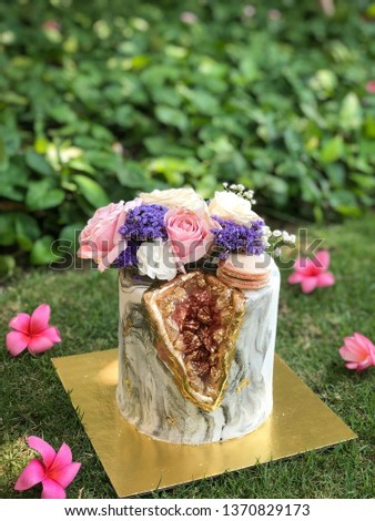 Marble Geode Cake Royalty-Free Stock Photo #1370829173