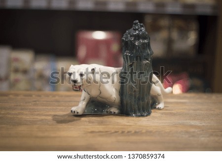 Ceramic bottle of Georgian wine in the form of a panther
