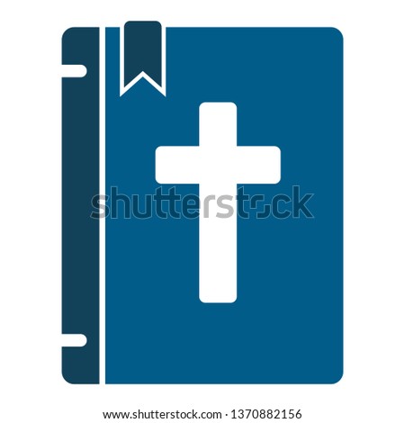 Holy bible icon, religion and book, book with cross sign, vector graphics, christian book on a white background, eps 10