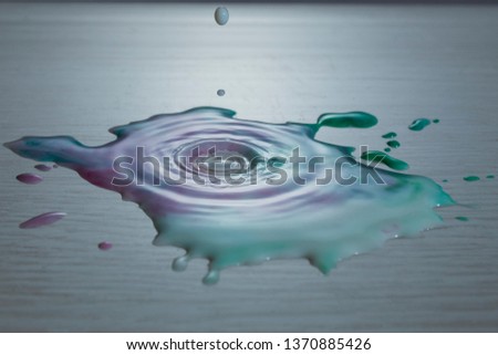 Colorful milk drops with splash