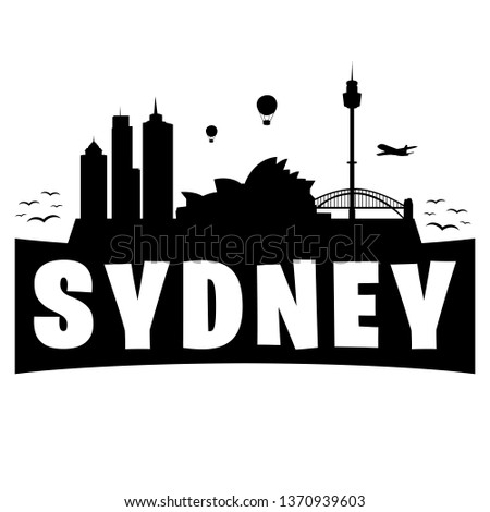 Sydney Australia. City Skyline. Silhouette Banner City. Design Vector. Famous Monuments.