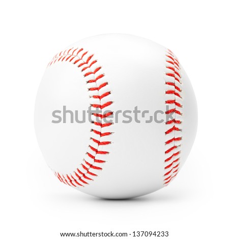 Close-up of new baseball isolated on a white background. Clipping path included