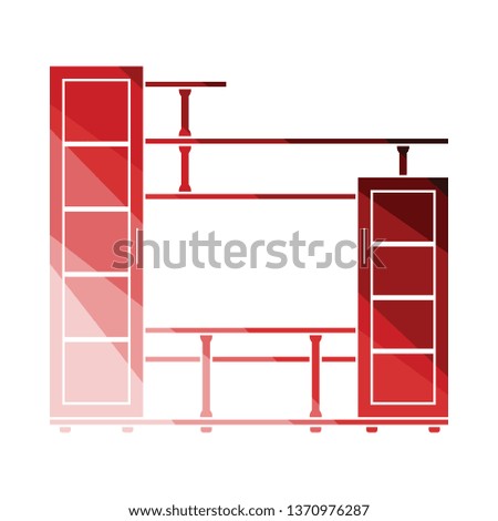 Media furniture icon. Flat color design. Vector illustration.