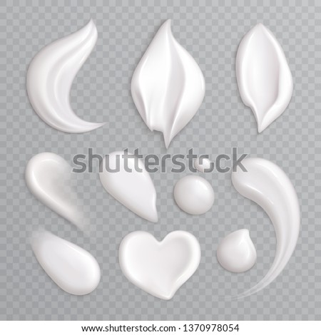 Cosmetic cream smears realistic icon set with white isolated elements different shapes and sizes vector illustration Royalty-Free Stock Photo #1370978054