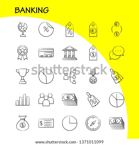 Banking Hand Drawn Icon for Web, Print and Mobile UX/UI Kit. Such as: Achievement, Award, First, Medal, Prize, Achievement, Award, First, Pictogram Pack. - Vector