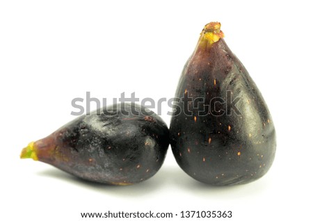 Ripe fig fruits on the white background