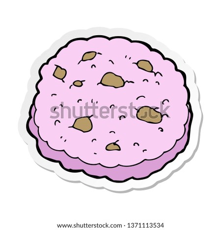 sticker of a pink cookie cartoon