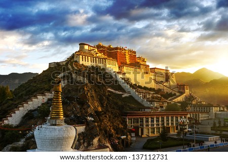 The potala palace,in Tibet of China Royalty-Free Stock Photo #137112731