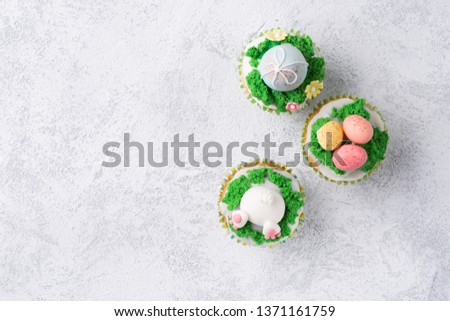Colorful easter background with cakes